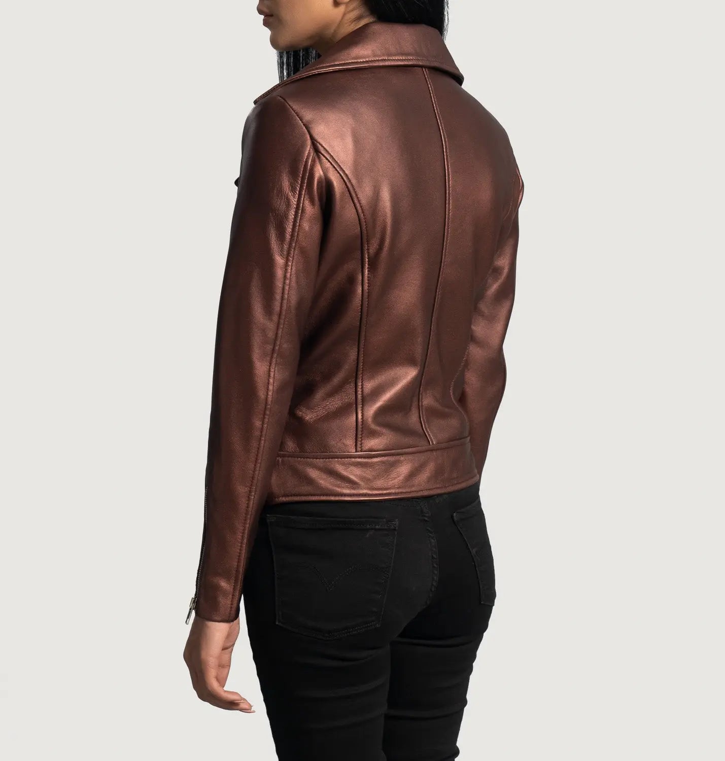Maroon Leather Biker Jacket