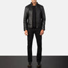 Alan Black Leather Biker Jacket