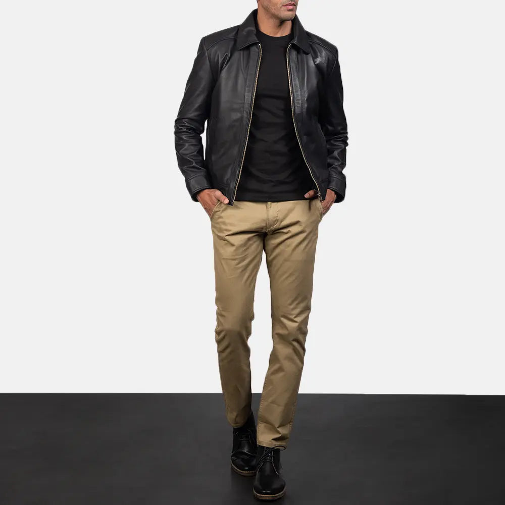 Ferno Black Leather Jacket